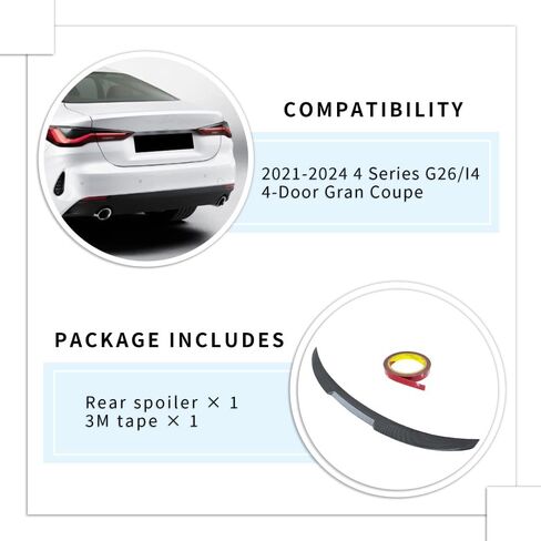 سبويلر من ألياف الكربون I4 G26 متوافق مع (2021-2024) 4-Series G26 / I4 4-Door Gran Coupe in Kuwait