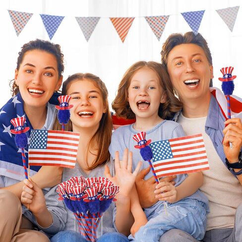 24 Pcs 4th of July Pens Bulk Gifts Fourth of July Ballpoint Pens Patriotic USA Pen with Star Top Hat 0.7 mm Black Ink Pen for American National Independence Day Party Favor Office Supplies in Saudi Arabia