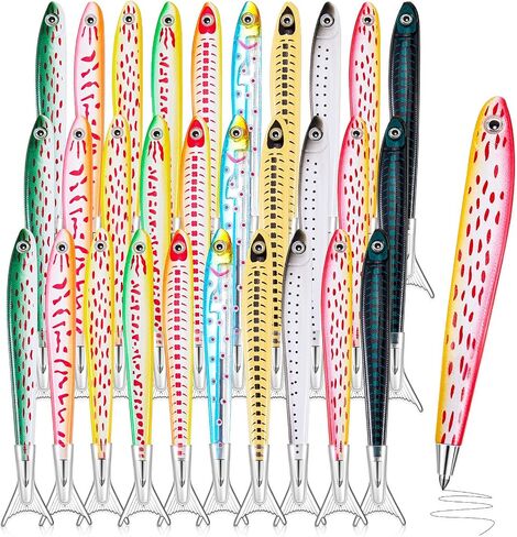 Outus Fish Pen Ballpoint Ink Pens Kawaii Novelty Pen 0.7 mm Bulk Realistic Fishing Decoration for Sea Party Favors Halloween Christmas Near Year Gift(50 Pieces) in Saudi Arabia