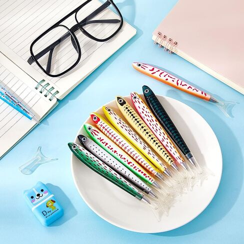 Outus Fish Pen Ballpoint Ink Pens Kawaii Novelty Pen 0.7 mm Bulk Realistic Fishing Decoration for Sea Party Favors Halloween Christmas Near Year Gift(50 Pieces) in Saudi Arabia