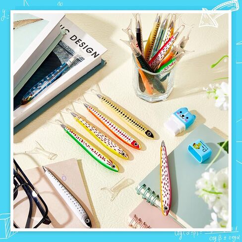 Outus Fish Pen Ballpoint Ink Pens Kawaii Novelty Pen 0.7 mm Bulk Realistic Fishing Decoration for Sea Party Favors Halloween Christmas Near Year Gift(50 Pieces) in Saudi Arabia