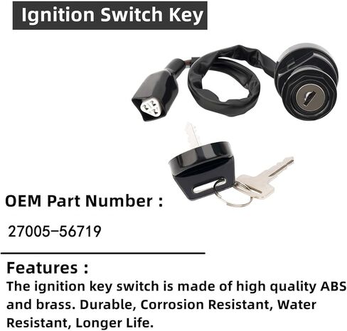 Ignition Key Switch ‎27005-56719 for Kawasaki Brute Force 650 KVF650 2005-2013 / Brute Force 750 KVF750 2005-2017 / Prairie 700 KVF700 2004-2006 / KFX700 KSV700 2004-2009 in Kuwait