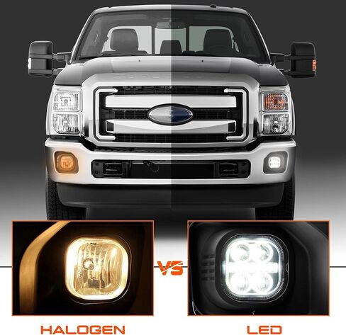 مصابيح ضباب LED مع مصابيح تشغيل نهارية لفورد 2011 2012 2013 2014 2015 2016 F250 F350 F450 F550 مجموعة مصابيح الضباب OEM مصد القيادة ترقية مصباح الضباب لفورد F250 11-16 in Kuwait