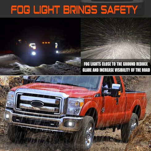 مصابيح ضباب LED مع مصابيح تشغيل نهارية لفورد 2011 2012 2013 2014 2015 2016 F250 F350 F450 F550 مجموعة مصابيح الضباب OEM مصد القيادة ترقية مصباح الضباب لفورد F250 11-16 in Kuwait