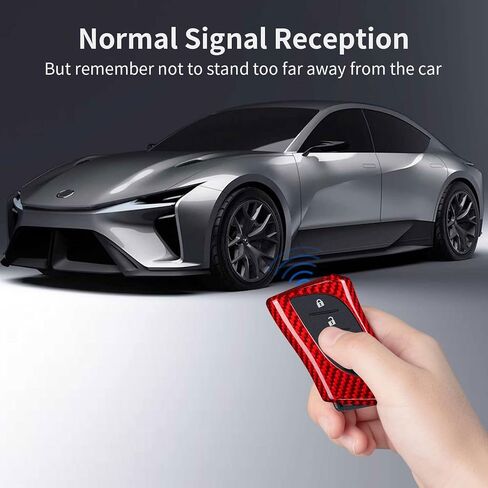 Key Fob Cover Compatible with Lexus,Real Carbon Fiber Key Fob Protector Fits for Lexus GX460 LC500 LS500 RZ450 RX350 ES350 NX 2018-2023 Remote Key Case,Red in Saudi Arabia