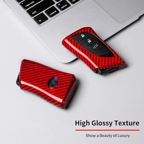 Key Fob Cover Compatible with Lexus,Real Carbon Fiber Key Fob Protector Fits for Lexus GX460 LC500 LS500 RZ450 RX350 ES350 NX 2018-2023 Remote Key Case,Red in Saudi Arabia