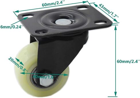 1.5'' Swivel Caster Wheels,ULIFESTAR Heavy Duty Plate Casters with Safety Brake,Locking Casters for Furniture with Strong Bearing No Noise Wheels,130 Lbs Per Caster Pack of 4 (White) in Kuwait