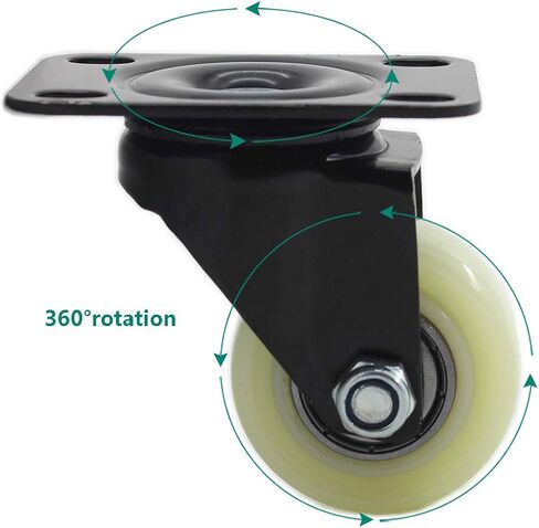 1.5'' Swivel Caster Wheels,ULIFESTAR Heavy Duty Plate Casters with Safety Brake,Locking Casters for Furniture with Strong Bearing No Noise Wheels,130 Lbs Per Caster Pack of 4 (White) in Kuwait