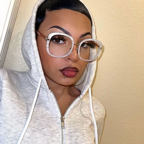 VOOGLAM Oversize Square Blue Light Blocking Glasses for Women Anti UV Eyestrain Eyewear Caroline in Saudi Arabia