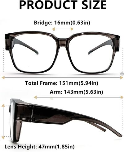 Sehnsucht Anti Fog Fit Over Glasses Blue Light Glasses Over Glasses Safety Glasses Prescription Eyeglasses for Men Women in Saudi Arabia
