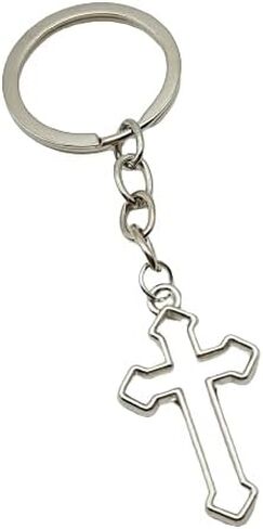 Fashionable 1 piece Stainless Steel Cross Keychain Pendant Keychain Blessing Keychain Car Keychain in Kuwait