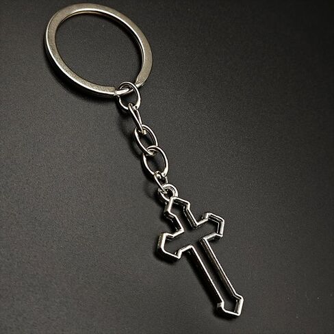 Fashionable 1 piece Stainless Steel Cross Keychain Pendant Keychain Blessing Keychain Car Keychain in Kuwait