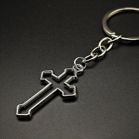 Fashionable 1 piece Stainless Steel Cross Keychain Pendant Keychain Blessing Keychain Car Keychain in Kuwait