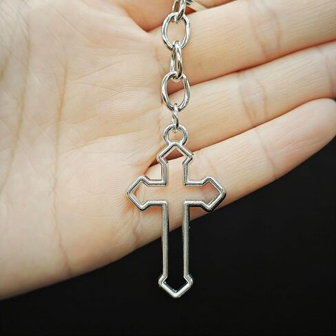 Fashionable 1 piece Stainless Steel Cross Keychain Pendant Keychain Blessing Keychain Car Keychain in Kuwait