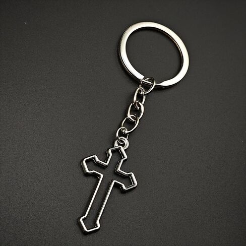 Fashionable 1 piece Stainless Steel Cross Keychain Pendant Keychain Blessing Keychain Car Keychain in Kuwait
