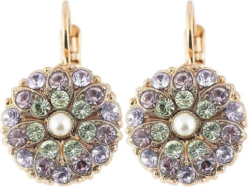 أقراط ماريانا مينت تشيب مطلية بالذهب الوردي والكريستال الحارس على شكل زهرة الملاك، مجوهرات عصرية للنساء in Kuwait