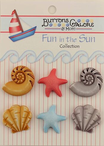 Buttons Galore Fun in The Sun 3D Buttons-Set of 6 Cards in Saudi Arabia