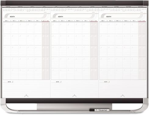 Quartet Prestige 2 Sliding Three Month Calendar Board, 3 x 2 Feet, Total Erase Surface (CMP32P2),Graphite, White in Saudi Arabia