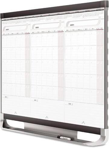 Quartet Prestige 2 Sliding Three Month Calendar Board, 3 x 2 Feet, Total Erase Surface (CMP32P2),Graphite, White in Saudi Arabia