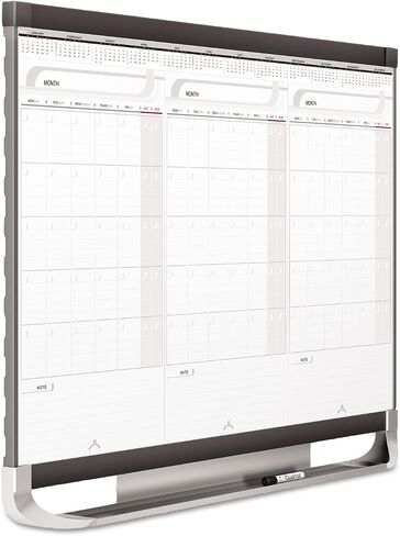 Quartet Prestige 2 Sliding Three Month Calendar Board, 3 x 2 Feet, Total Erase Surface (CMP32P2),Graphite, White in Saudi Arabia