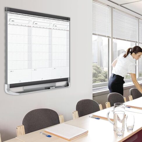 Quartet Prestige 2 Sliding Three Month Calendar Board, 3 x 2 Feet, Total Erase Surface (CMP32P2),Graphite, White in Saudi Arabia