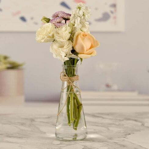 Bud Vases Set of 10,Small Glass Vase for Flowers,Bud Vases in Bulk,Clear Glass Vases for Centerpieces,Mini Vase Set for Flowers Wedding Decorations (Clear, 10) in Saudi Arabia