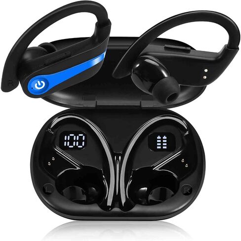 UrbanX Challenger Series Sports Earphones Wireless Bluetooth with Built-in Mic, 200H Playtime, Immersive Sound, Quick-Pair, Secure Fit, IPX7 Waterproof, Compatible with Amazon Fire Max 11 - Black in Saudi Arabia