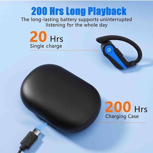 UrbanX Challenger Series Sports Earphones Wireless Bluetooth with Built-in Mic, 200H Playtime, Immersive Sound, Quick-Pair, Secure Fit, IPX7 Waterproof, Compatible with Amazon Fire Max 11 - Black in Saudi Arabia