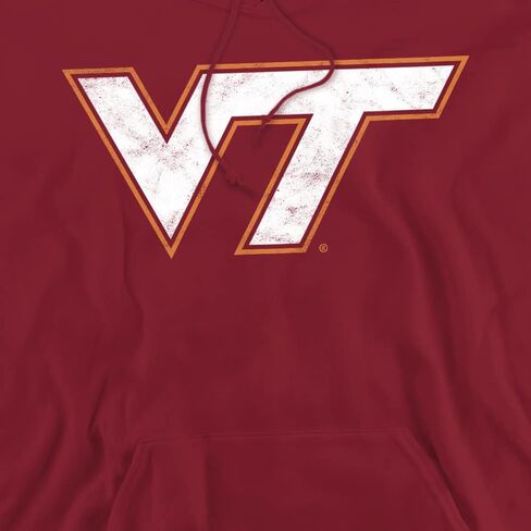 Virginia Tech Official Distressed Primary Logo Unisex Adult Pull-Over Hoodie in Saudi Arabia