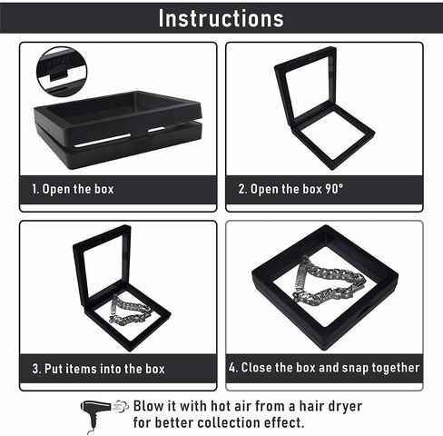 Black 3D Floating Frame , 4.3 x 4.3 x 0.8 inch Coin Display Case with Base , 3D Floating Jewelry Frame Display Holder Stands for Challenge Coins AA Medallions Specimen Jewelry (20 Pack) in Saudi Arabia