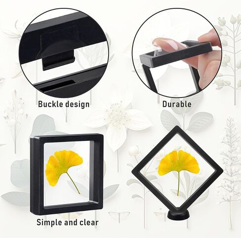 Black 3D Floating Frame , 4.3 x 4.3 x 0.8 inch Coin Display Case with Base , 3D Floating Jewelry Frame Display Holder Stands for Challenge Coins AA Medallions Specimen Jewelry (20 Pack) in Saudi Arabia