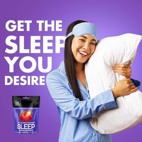 الميلاتونين 3 ملغ من مضغ النوم للبالغين مع 1 ملغ من المغنيسيوم | علكات نباتية نائمة طبيعية 100% قابلة للمضغ (نكهة الفراولة - 30 علكة) مصنوعة في الولايات المتحدة الأمريكية in Kuwait