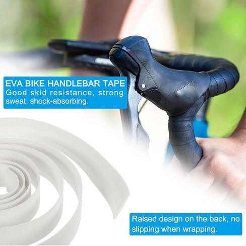 PATIKIL Bike Handlebar Tape, 2 Pack EVA Handle Grip Wraps Non-Slip Bicycle Bar Tape with Silver End Plugs for Racing Bicycles Road Bicycle, Sky Blue in Saudi Arabia
