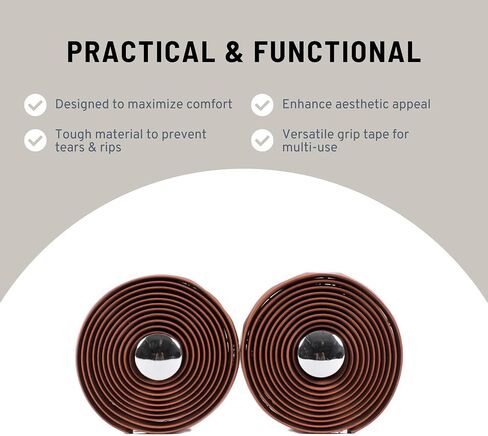 State Bicycle Co. Bike Handlebar Tape. Grip Tape for Handles, 2 Rolls, Adhesive Back Bar Tape Road Bikes. Bar End Caps Included, Brown in Saudi Arabia