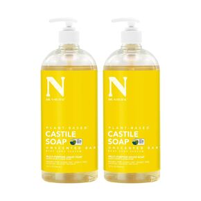 Dr. Natural Pure Castile Liquid Soap 2-pack (Unscented, 64oz)