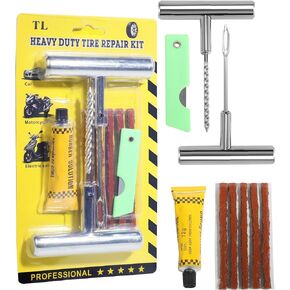 9PCS Tire Repair Kit,Tire Patch Kit,Car Accessories Tire Repair Kit with Plugs,Flat Tire Repair Kit Tire Repair Tools,Car Emergency Tool Kit Tire Plug Kit for Car,Truck,Motorcycle,ATV,SUV,RV