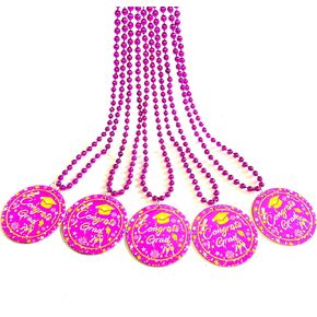 Graduation Medal Bead Necklace Graduation Season Pendant Medallion Party Beads Necklaces Graduation Party Blessing Gift Supplies