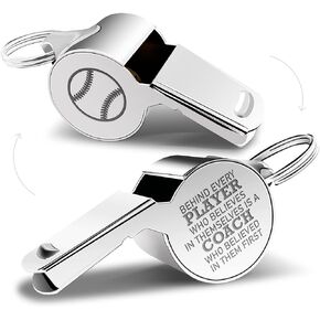 Whistle Baseball Coach Gifts Whistle for Coaches Teachers Whistle Emergency Coach Referee Lifeguard Loud Whistle for Men Referees Officials Sports Coaches Whistle with Lanyard Cheer Coach Gift.
