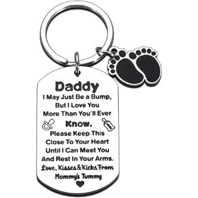 New Dad Gifts Dad Keychain, Expectant Dad Gifts, First Fathers Day - Gifts for New Dad, 1st Time Dad Gifts, Gender Reveal Gifts for Parents to Be, New Father to Be Gifts,First Time Dad Gifts from Wife