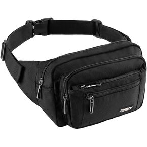 Fanny Pack for Men Women, Waist Pack Hip Bum Bag with 6 Pockets, Waist Bag with Adjustable Strap Waterproof Fanny Packs for Hiking Traveling Casual Running Cycling Outdoors Workout