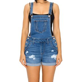 WAX JEAN Women's Denim Overall Shorts