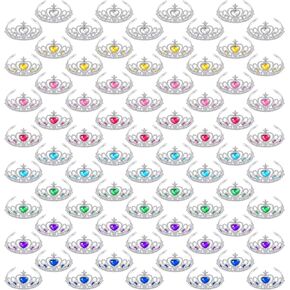 72 Pcs Tiara Crown Set Princess Crown Dress up Costume Accessories Plastic Crown Princess Women Jewelry Party Favor (Assorted Color)