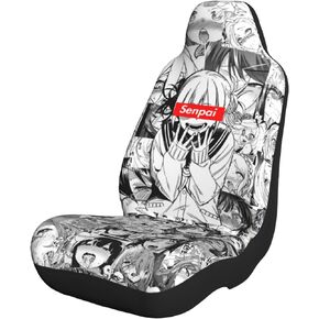 Japanese Anime Car Seat Cover Full Front Seat Cover 2 Pcs Car Cushion Cover, Easy Installation, Universal Suitable for Car, Truck, Car, Sedan, SUV, Van