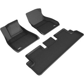 3D MAXpider Kagu Floor Mat (Black) Compatible with Tesla Model 3 2020-2021 - Full Set