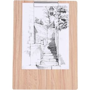 Wooden Sketching Clipboard,15.75x11.34in Large Size Drawing Clipboard with Metal Clip Art Student Drawing Writing Board Travel Painting Board Artist Sketch Board
