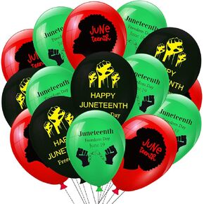 36PCS Happy Juneteenth Day Party Decorations Latex Balloons - Freedom Day Patriotic Party Supplies Favors Wall Decor Balloon