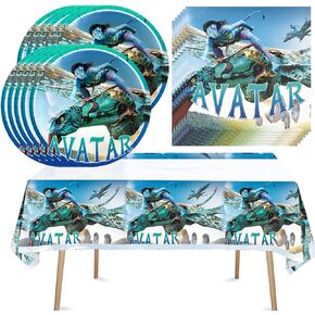 41PACK Avatars Party Supplies include 20 plates, 20 napkins Tablecloth for the Avatars Birthday party Decoration