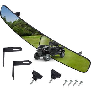 Golf Cart Rearview Mirror - 16.5 Inch Long & Wide Panoramic Golf Cart HD Clear Convex Center Rear View Mirror Fit for EzGo, Yamaha, Club Car