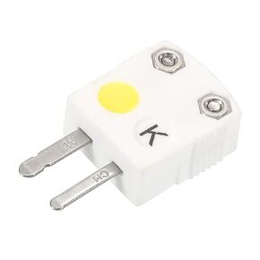 MECCANIXITY Mini K Type Ceramics Thermocouple Wire Connectors Male Plug Adapter High Temperature 650°C(1202°F) for Thermocouple Sensor Probe White