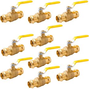 WHK 2 Pack 3/4" Press Propress Ball Valve Pro Press Ball Valve Fittings to Press into 3/4" Copper（Lead-Free,Pro Press Brass Ball Valve 3/4)